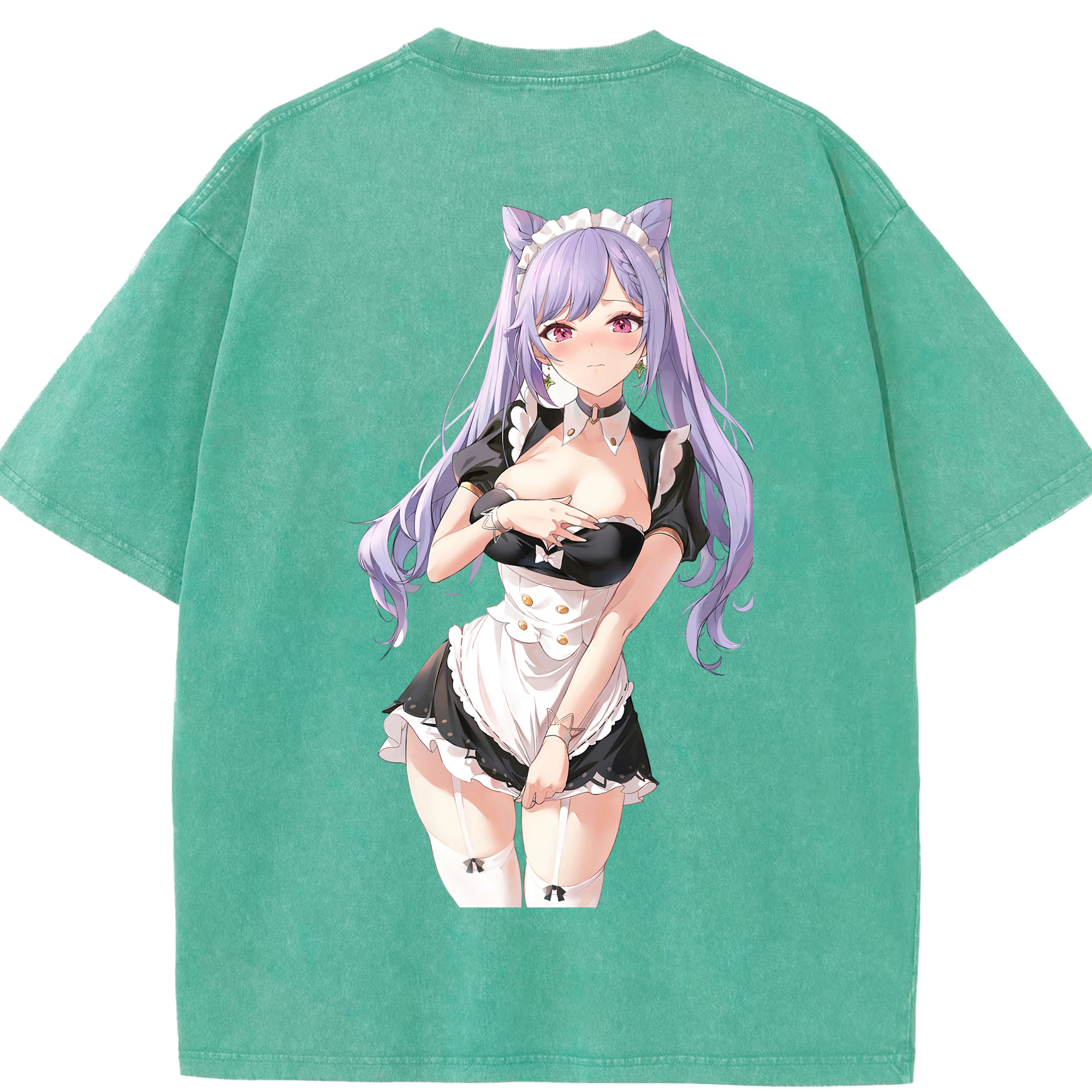 げんし神 刻晴 こくせい genshin Kokusei 綿100% ヴィンテージ風 半袖Tシャツ（背面プリント）